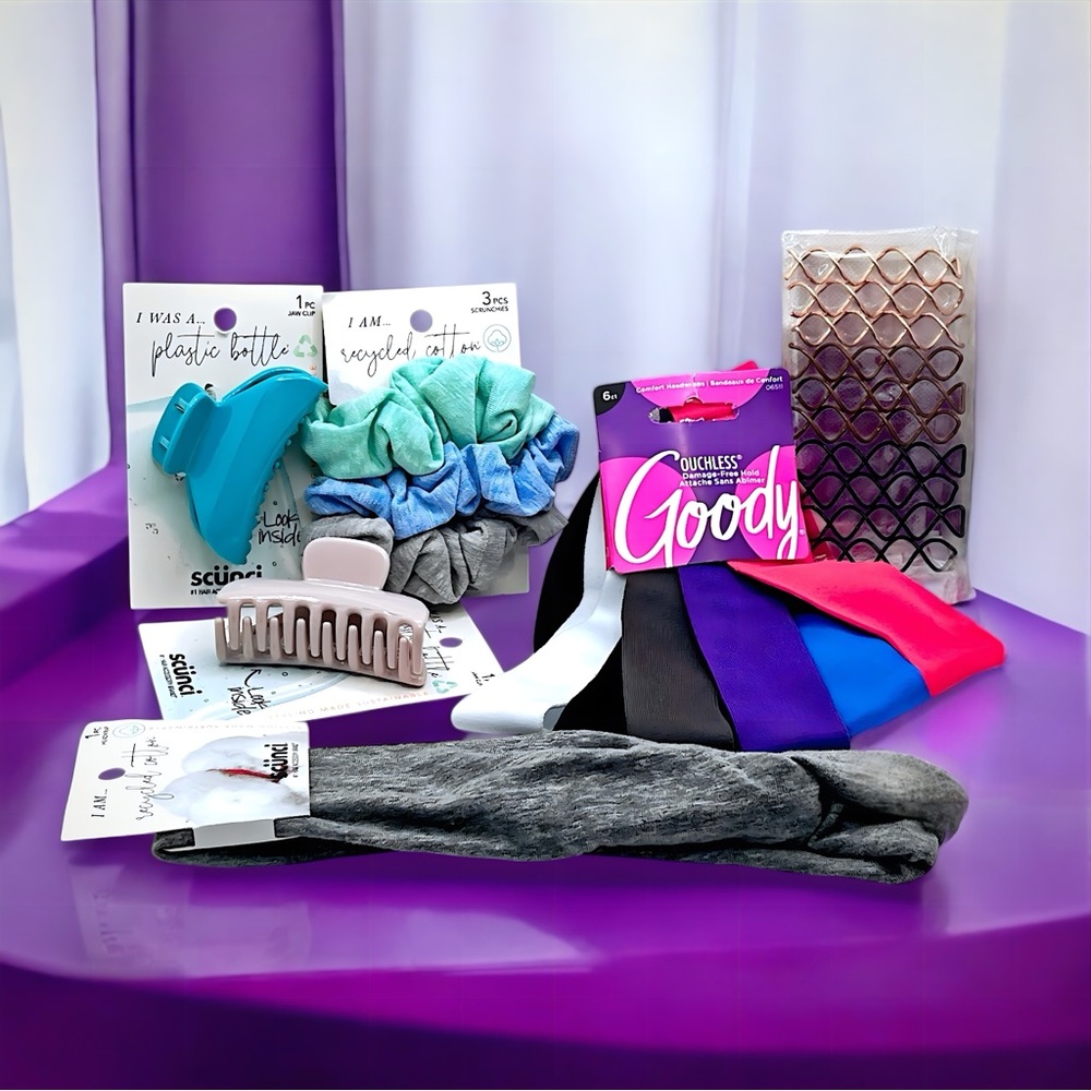 Hair Accessory 21-piece Set: Claws, Clips, Pins & Headbands
